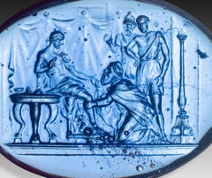 Cameo or intaglio. Glass. Possibly Italy, 19th century.