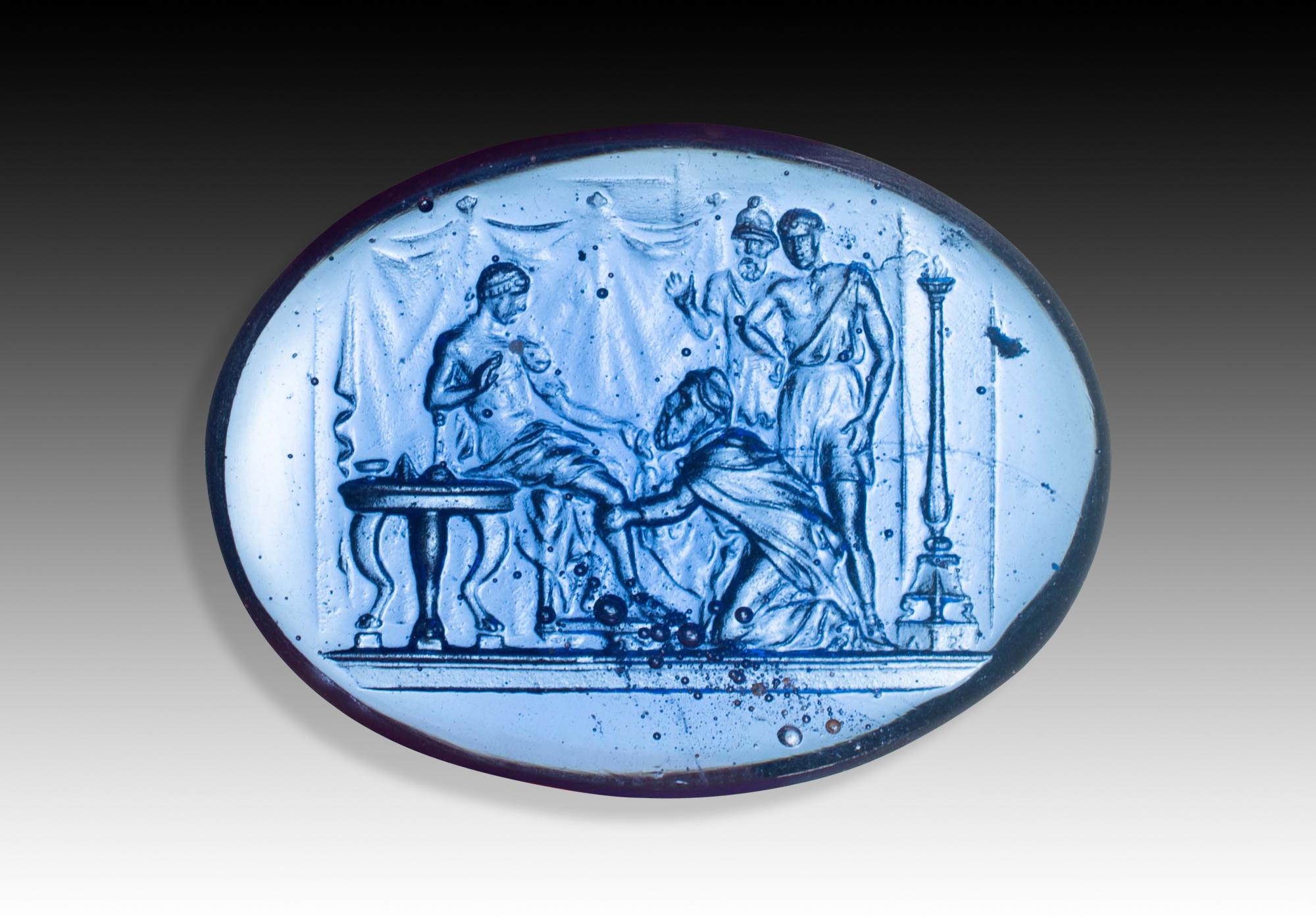 Italian Cameo or intaglio. Glass. Possibly Italy, 19th century. For Sale