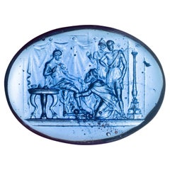 Cameo or intaglio. Glass. Possibly Italy, 19th century.