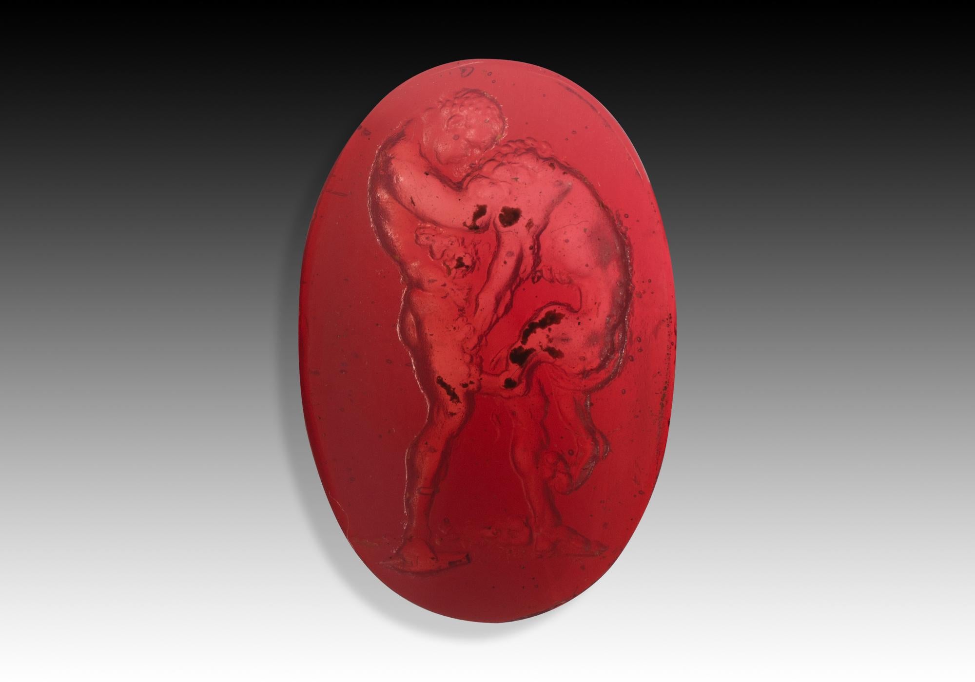 Italian Cameo or intaglio, Hercules against the Nemean lion. Possibly, Italy. For Sale