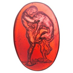Antique Cameo or intaglio, Hercules against the Nemean lion. Possibly, Italy.