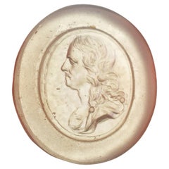 Cameo or intaglio, male portrait. Glass. Possibly Italy, 19th century.