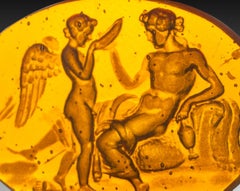 Camafeo o calcografía, posiblemente Venus y Cupido. Vidrio. Posiblemente Italia, s. XIX