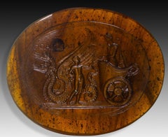 Camée ou intaille, Triptolemus. Verre. 19ème siècle.