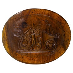 Cameo or intaglio, Triptolemus. Glass. 19th century.