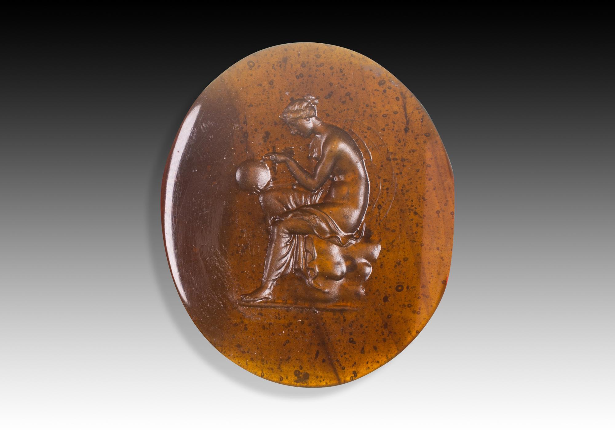Néo-classique Camée ou intaille, Urania. Le verre. Peut-être Italie, 19e siècle. en vente