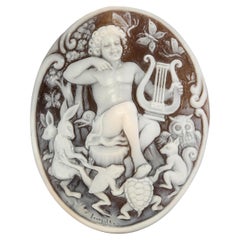Antique Cameo Orpheus with Lyre and Animals