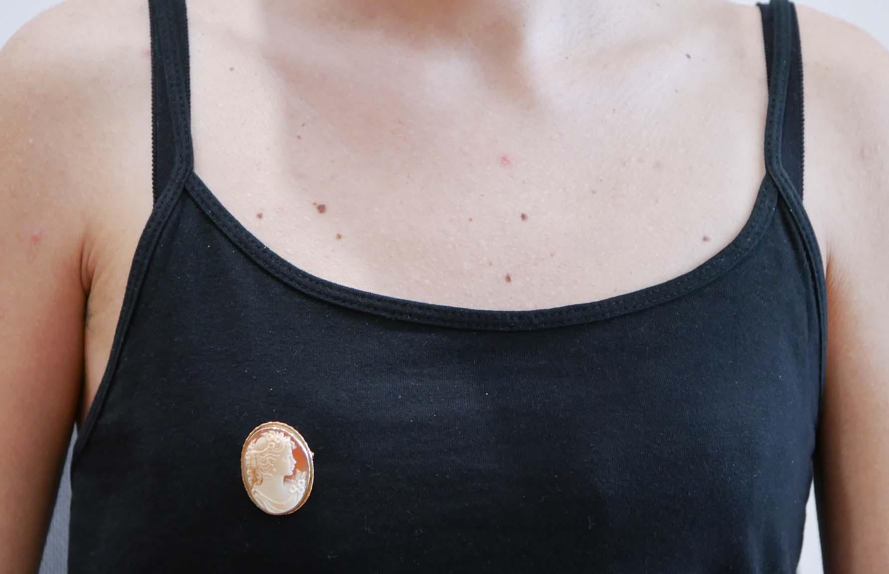 Cameo, Rose Gold Brooch / Pendant. For Sale 2