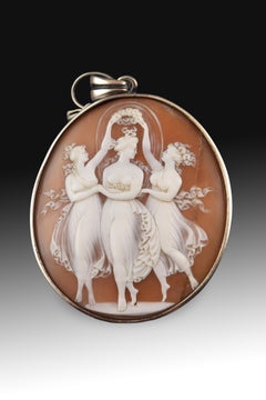 Cameo with Silver Frame, Pendant, circa 1900