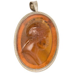 Cameo with Silver Mount, Glass, 19th Century