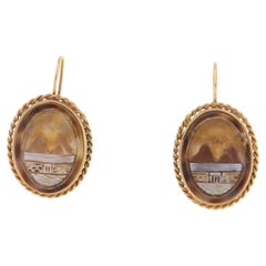 Boucles d'oreilles pendantes Cameos 14 carats