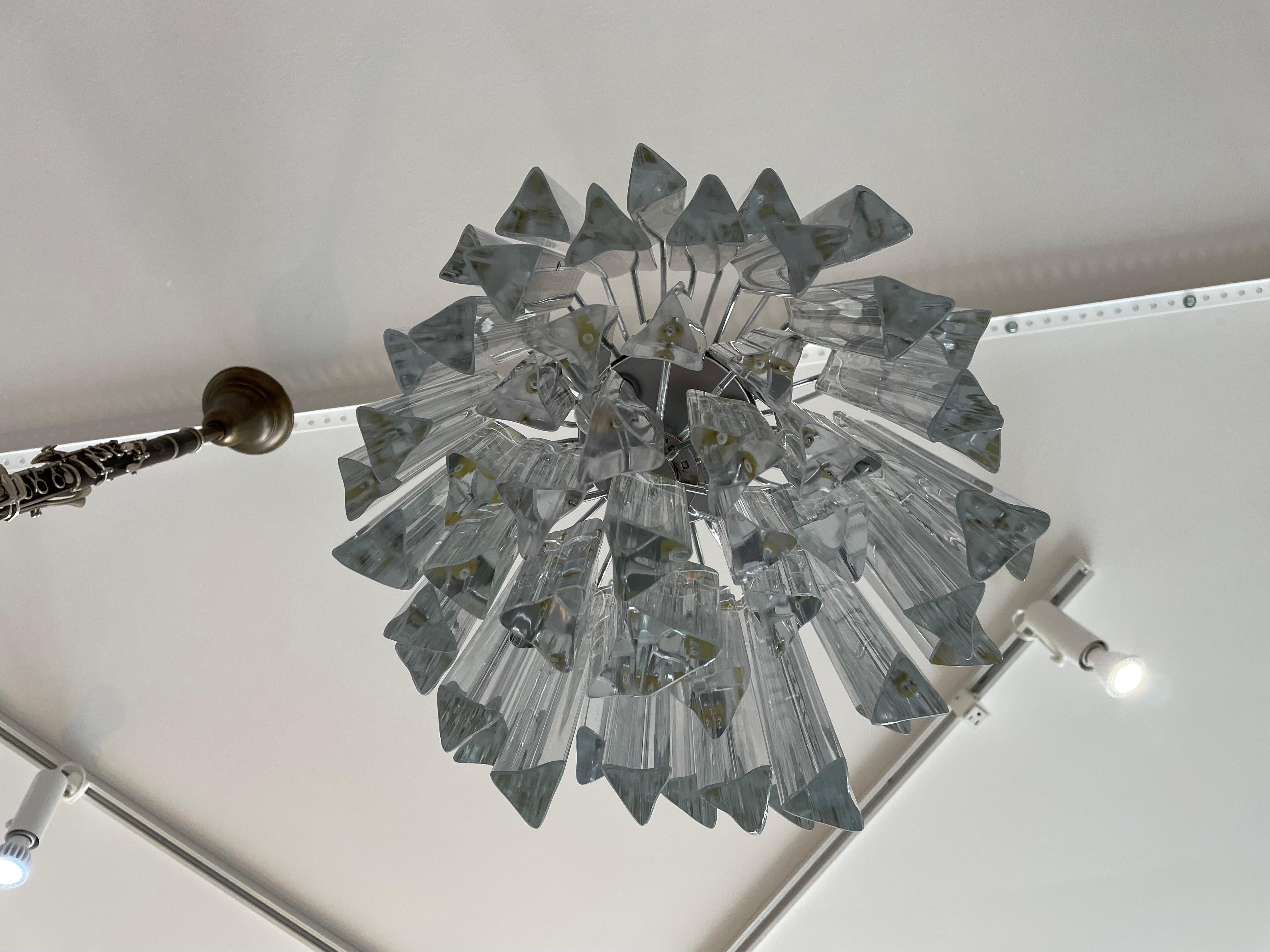 Camer Chandelier with Venini Prisms In Good Condition For Sale In West Palm Beach, FL