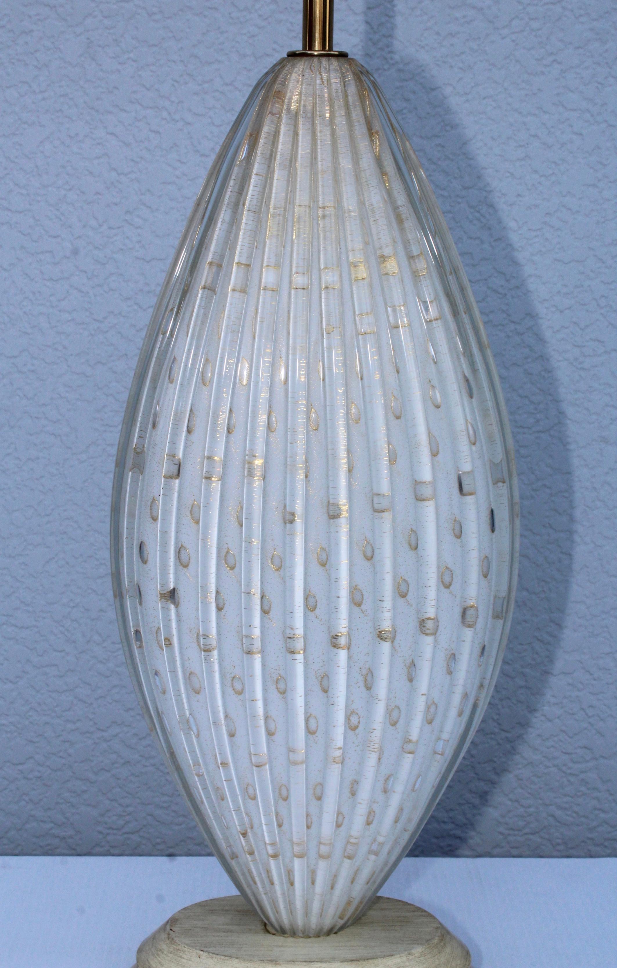 1960's Murano Glass Italian Table Lamp By Camer In Good Condition For Sale In New York, NY