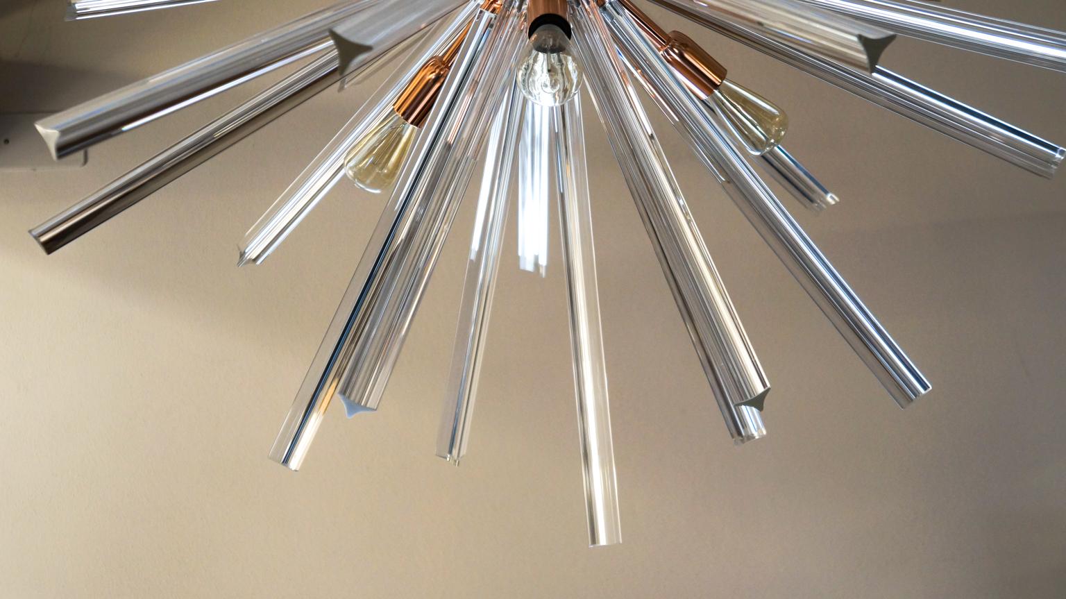 Camer Glass Mid-Century Modern Crystal Murano Chandelier Sputnik, 1982 For Sale 13