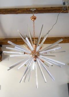Camer Glass Mid-Century Modern Crystal Murano Chandelier Sputnik, 1982