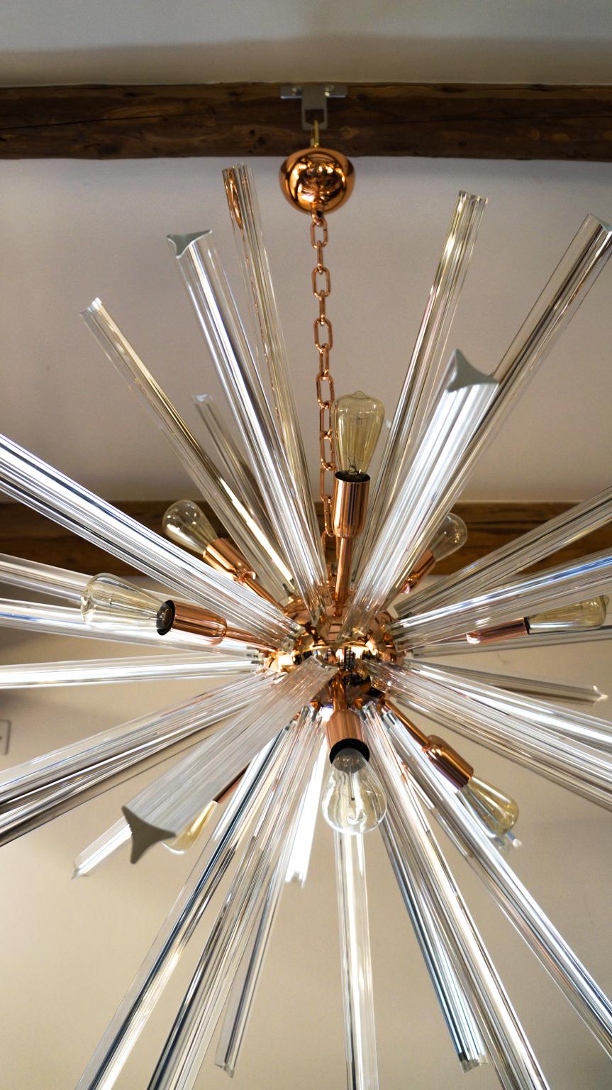 Mid-Century Modern-Kristall-Murano-Kronleuchter Sputnik aus der Jahrhundertmitte, 1982 im Angebot 1