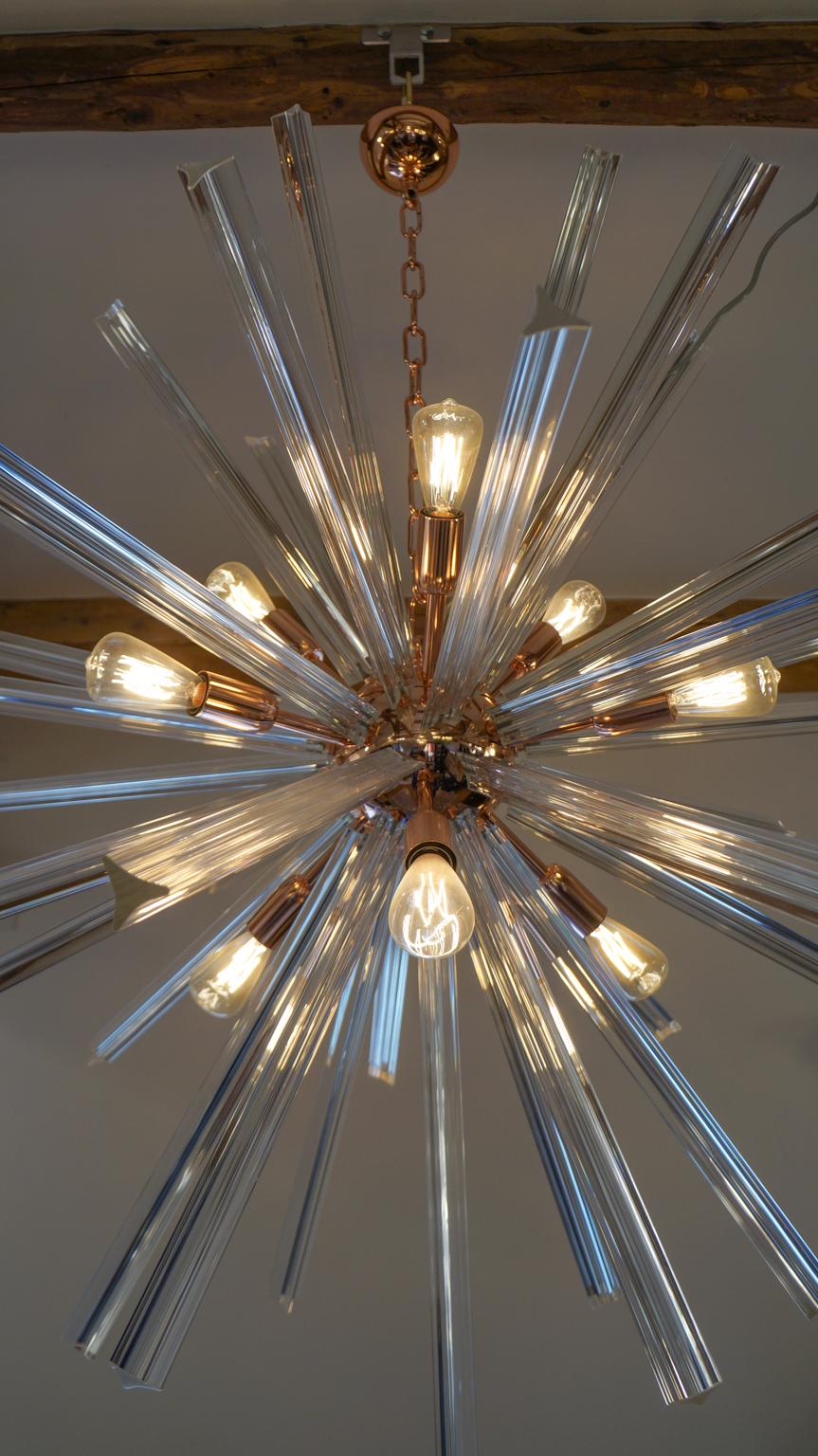 Camer Glass Mid-Century Modern Crystal Murano Chandelier Sputnik, 1982 For Sale 3