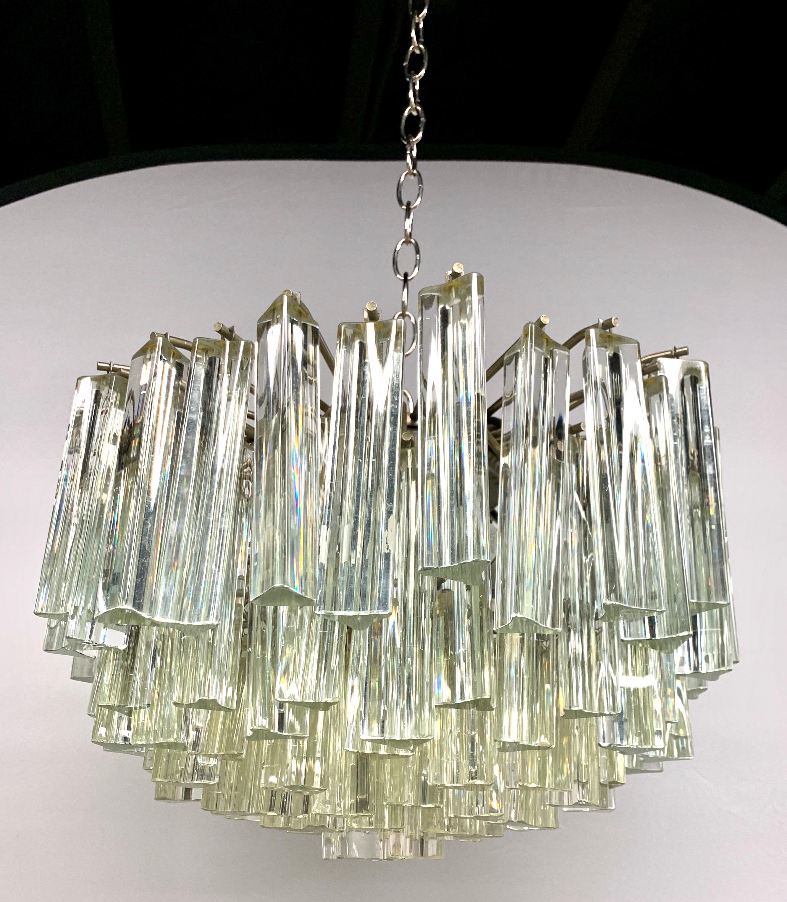 Camer Glass Midcentury Murano Glass Chandelier In Good Condition In West Hartford, CT