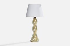 Camer Glass, lampe de table, verre, laiton, Italie, années 1980