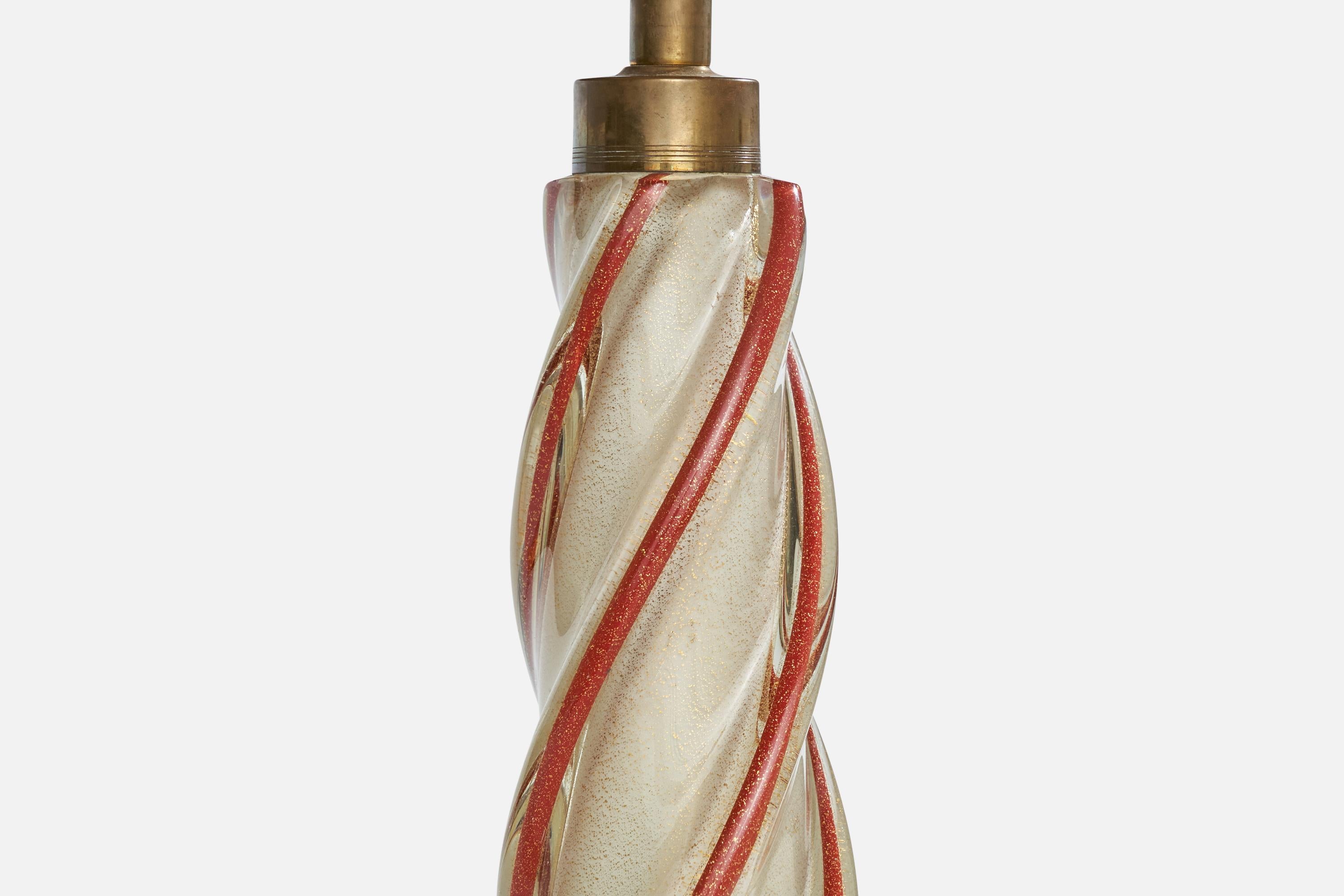 Camer Glass, Lampada da tavolo, Vetro, Ottone, Italia, anni '80 1