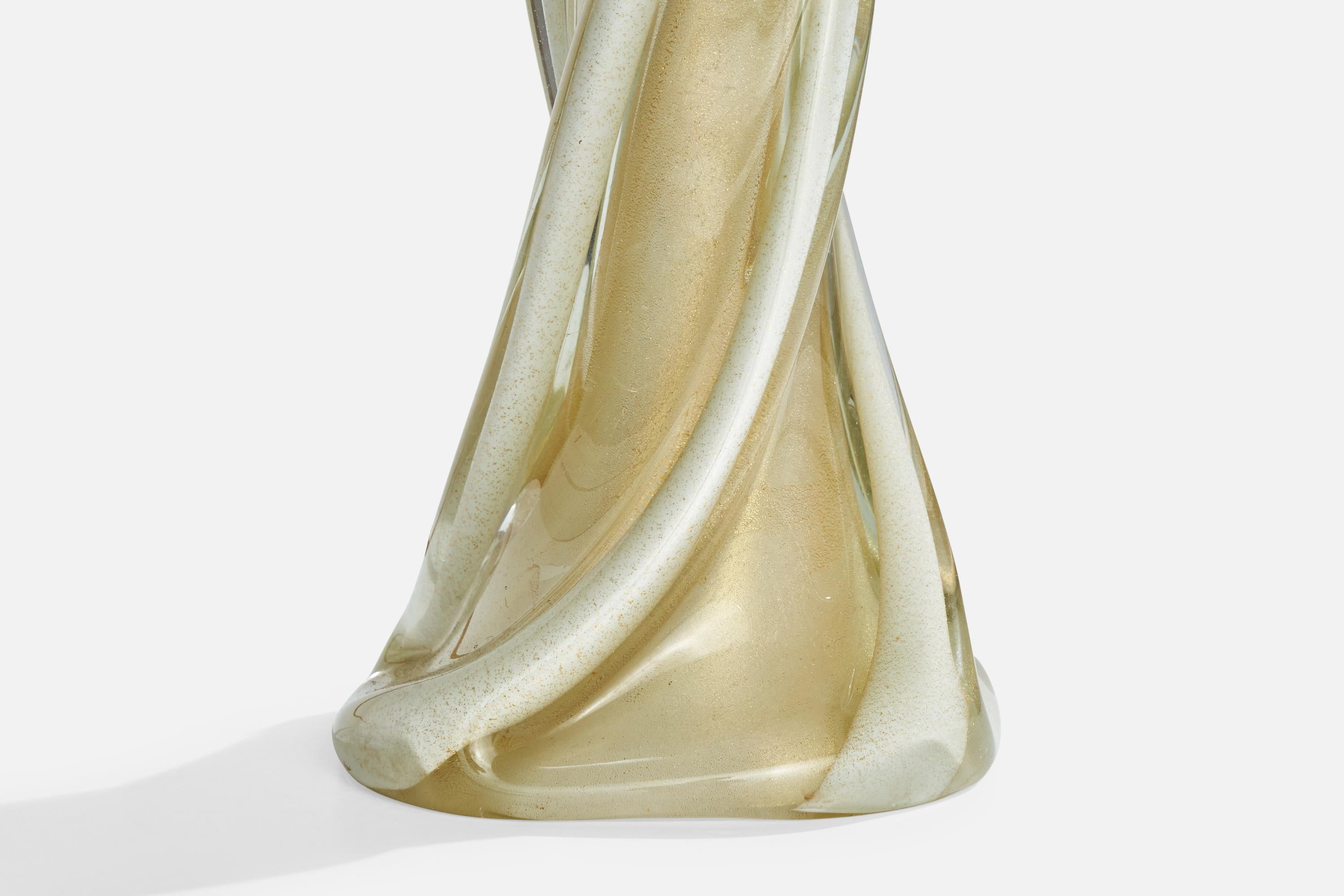 Camer Glass, Table Lamp, Glass, Brass, Italy, 1980s For Sale 2