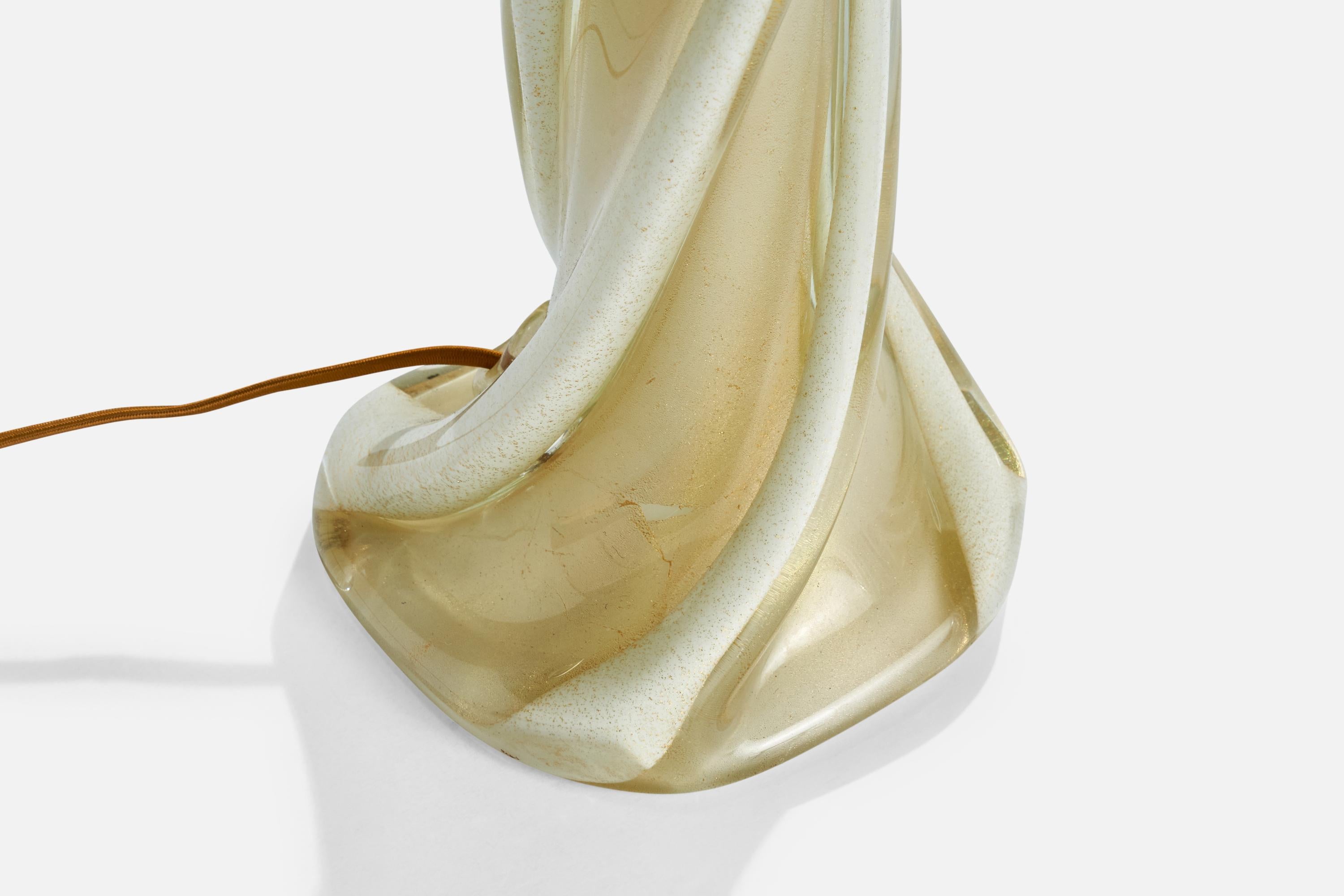 Camer Glass, Table Lamp, Glass, Brass, Italy, 1980s For Sale 3