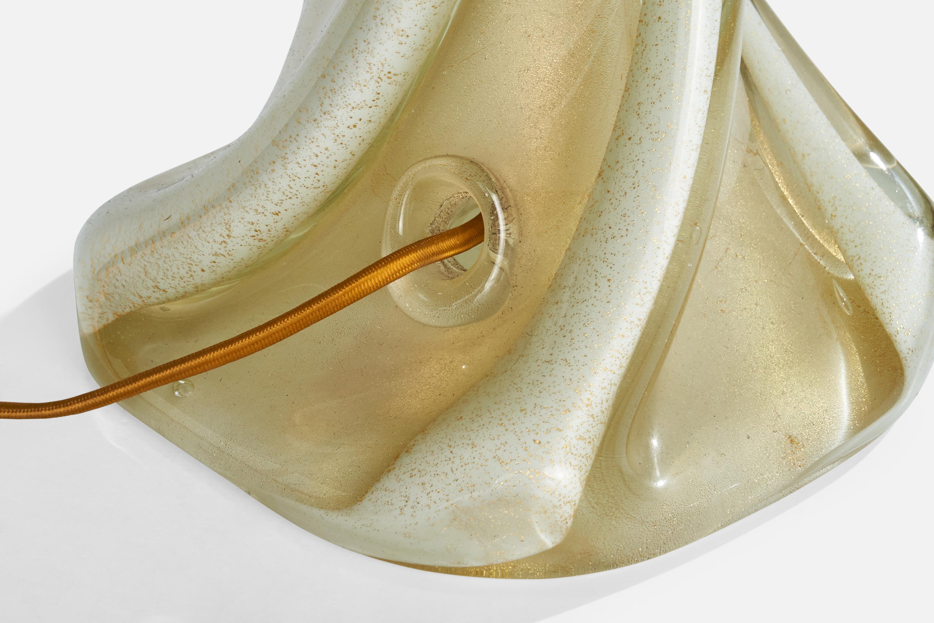 Camer Glass, Table Lamp, Glass, Brass, Italy, 1980s For Sale 4