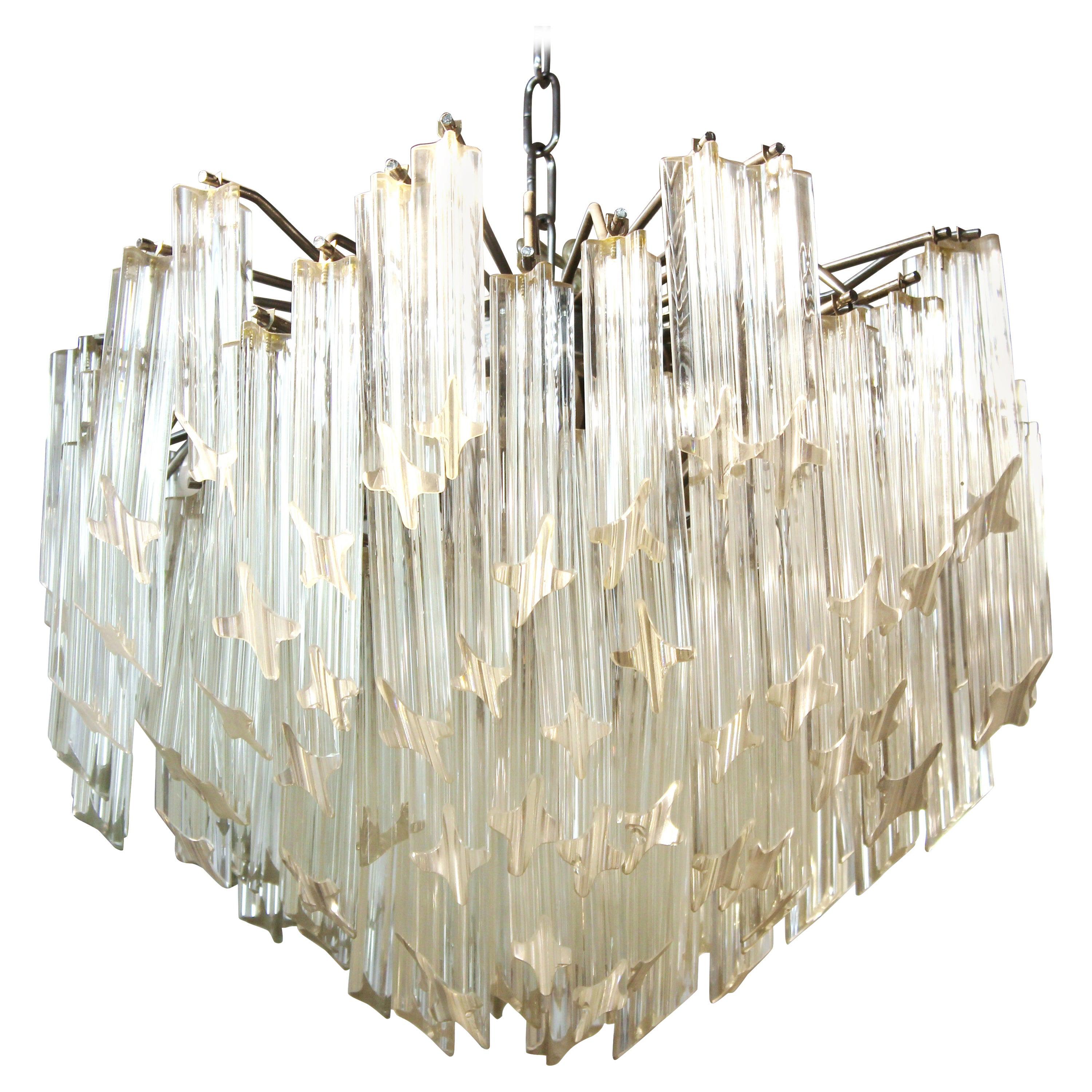 Camer Mid-Century Glass Prism Chandelier at 1stDibs