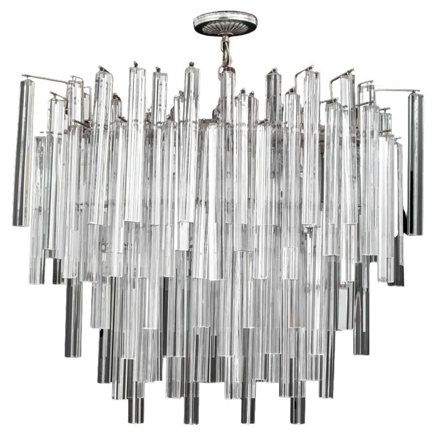 Camer Mid-Century Glass Prism Chandelier