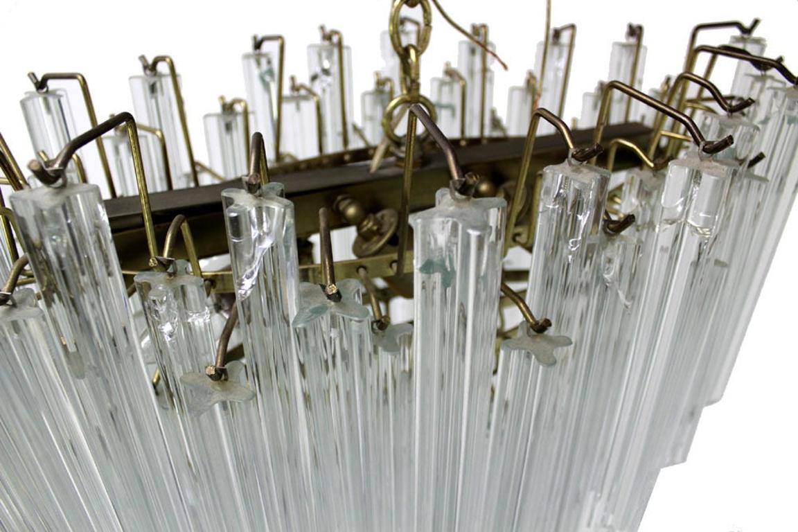 Camer Mid-Century Modern Murano Chandelier Glass Prisms Light Fixture For Sale 2