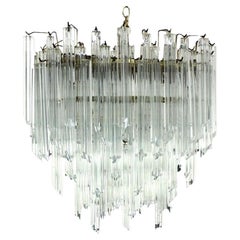 Vintage Camer Mid-Century Modern Murano Chandelier Glass Prisms Light Fixture