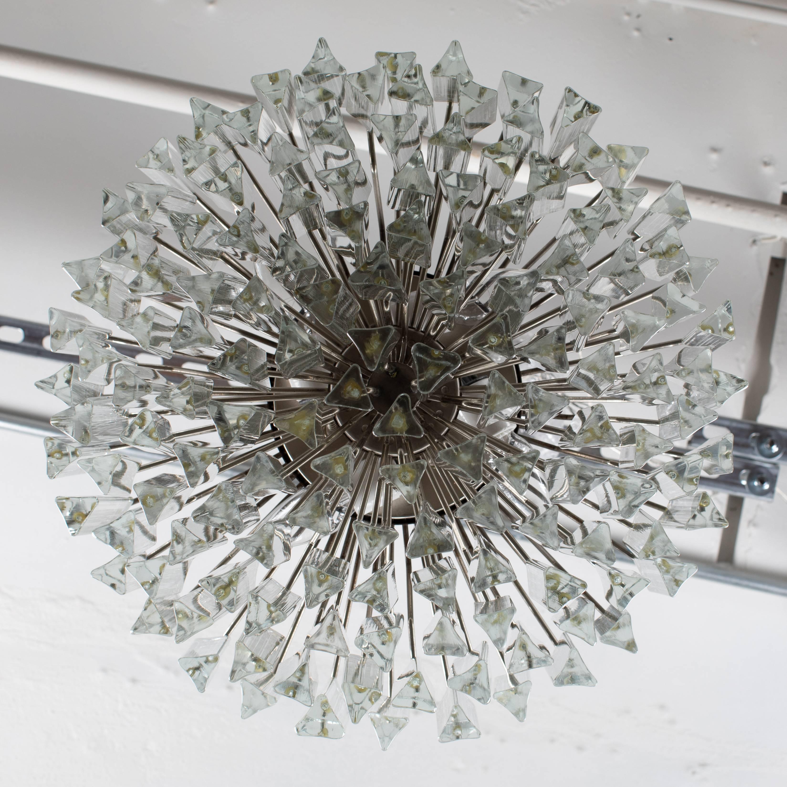 Camer Murano Tiered Prism Crystal Chandelier, circa 1970s In Good Condition For Sale In Brooklyn, NY
