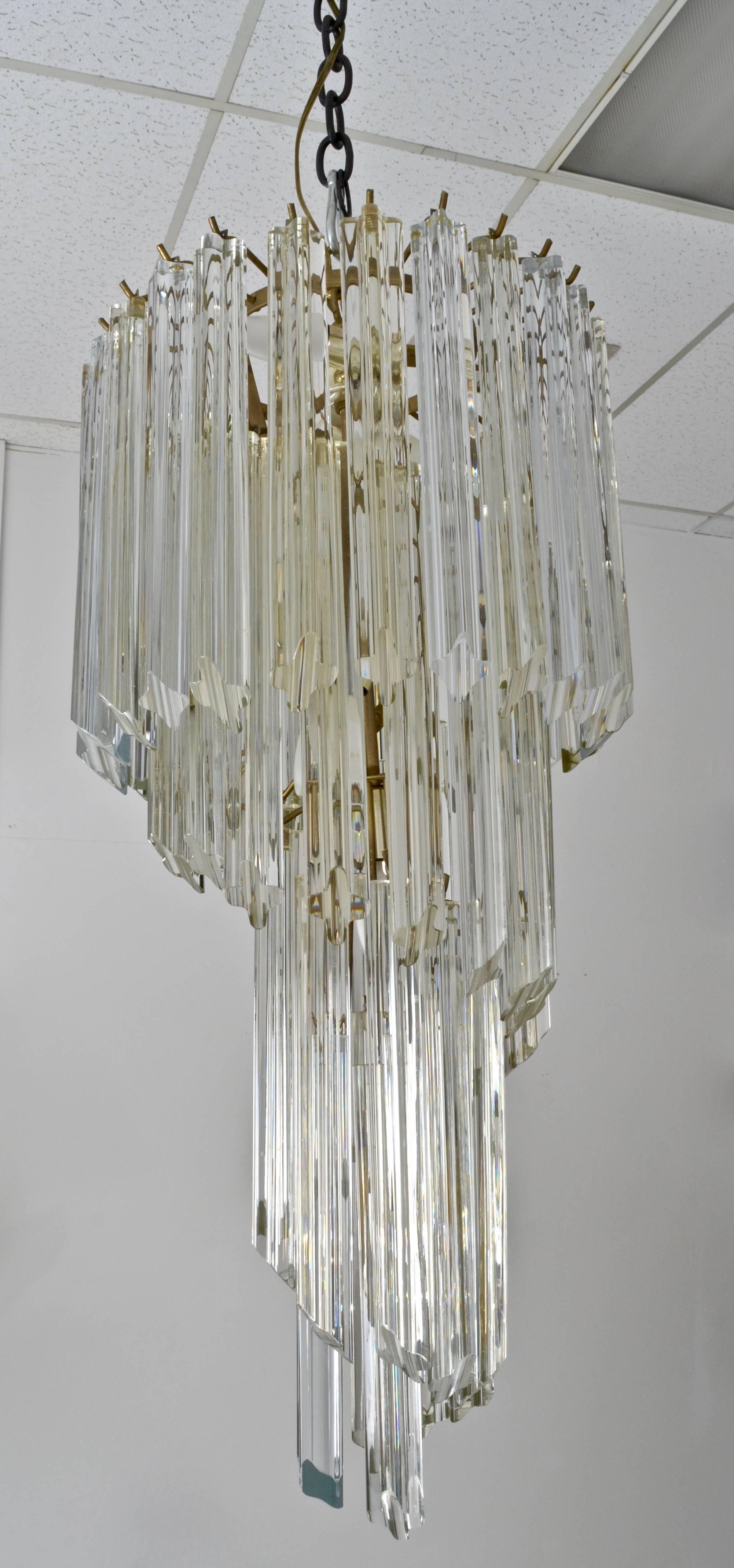 Mid-Century Modern Camer Spiral Chandelier, Italy, 1970s For Sale