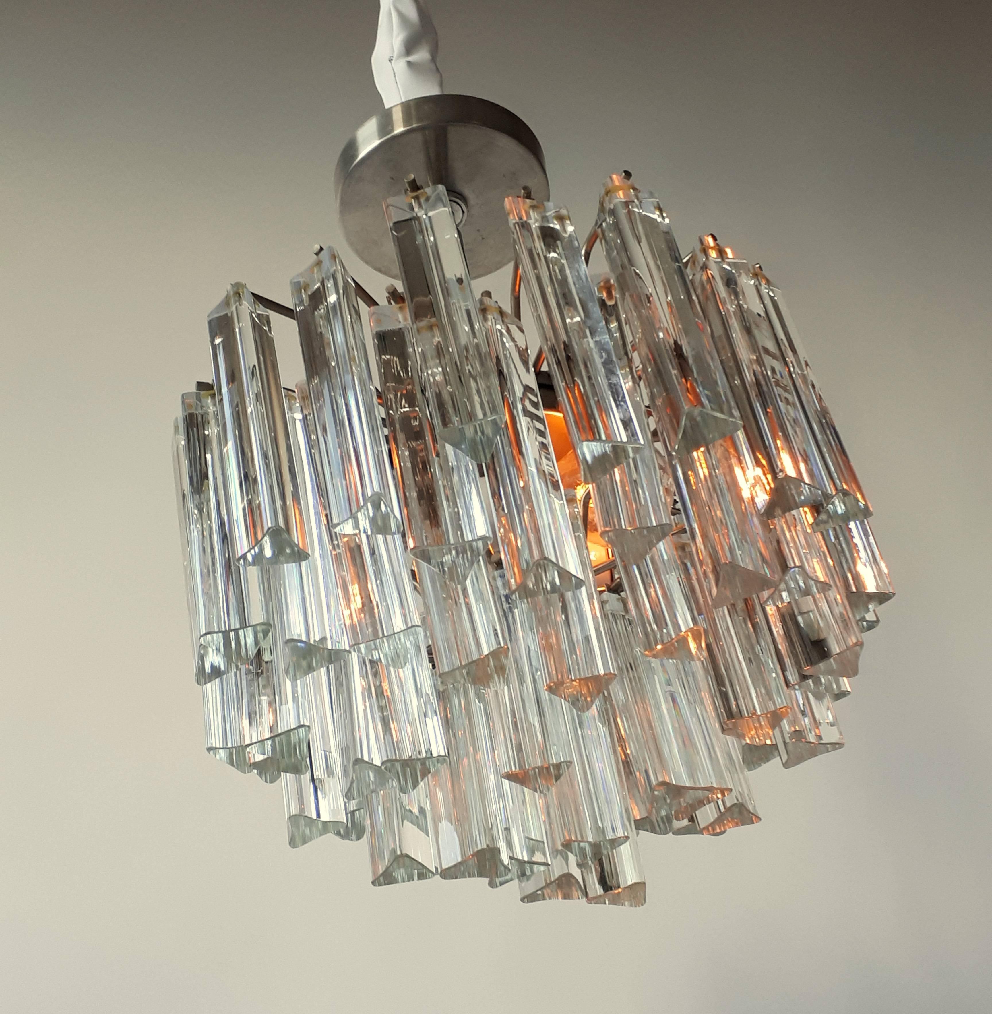 Camer, Venini Solid Glass Chandelier or Pendant, 1960s, Italy For Sale 3