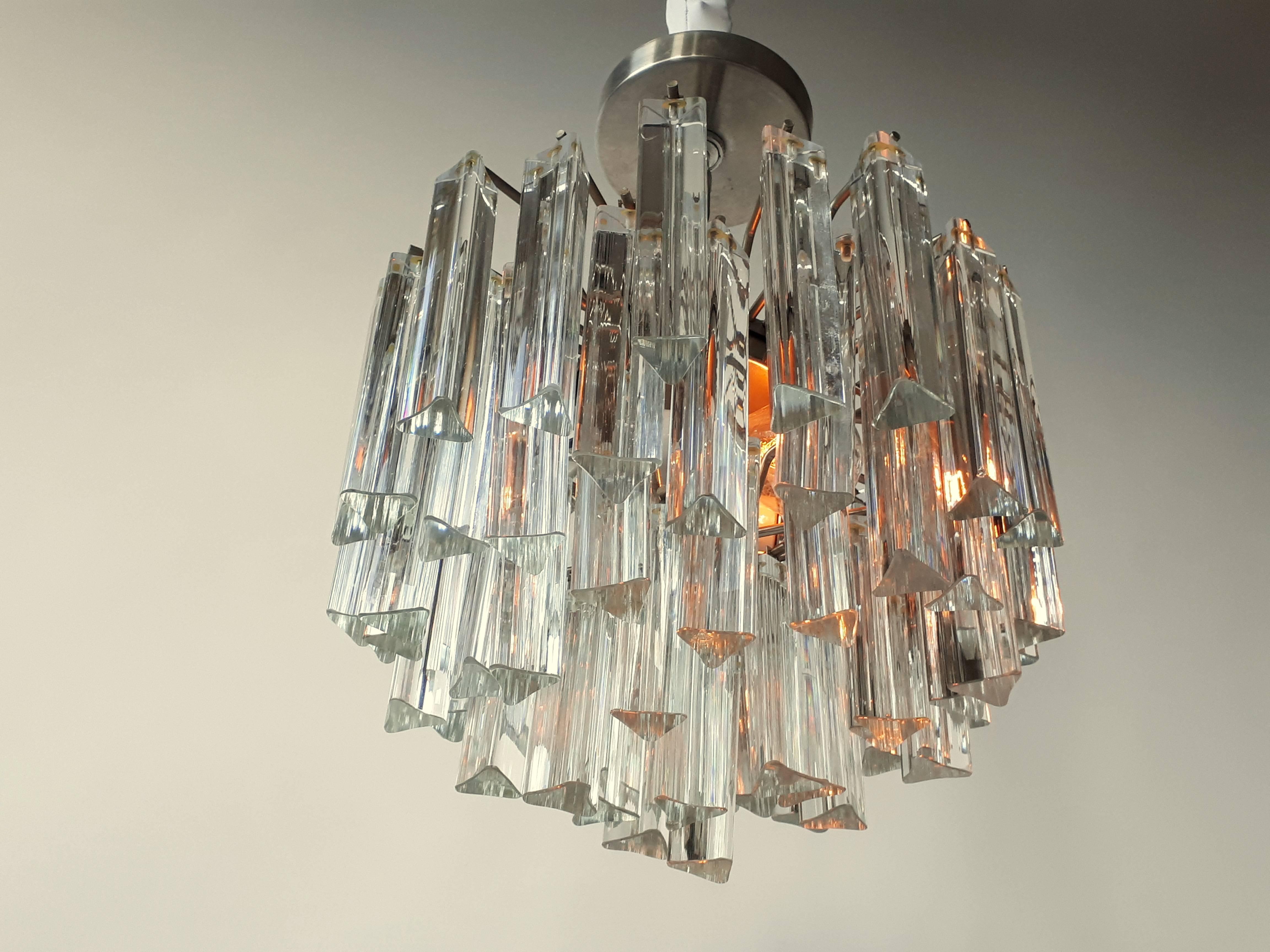 Mid-Century Modern Camer, Venini Solid Glass Chandelier or Pendant, 1960s, Italy For Sale