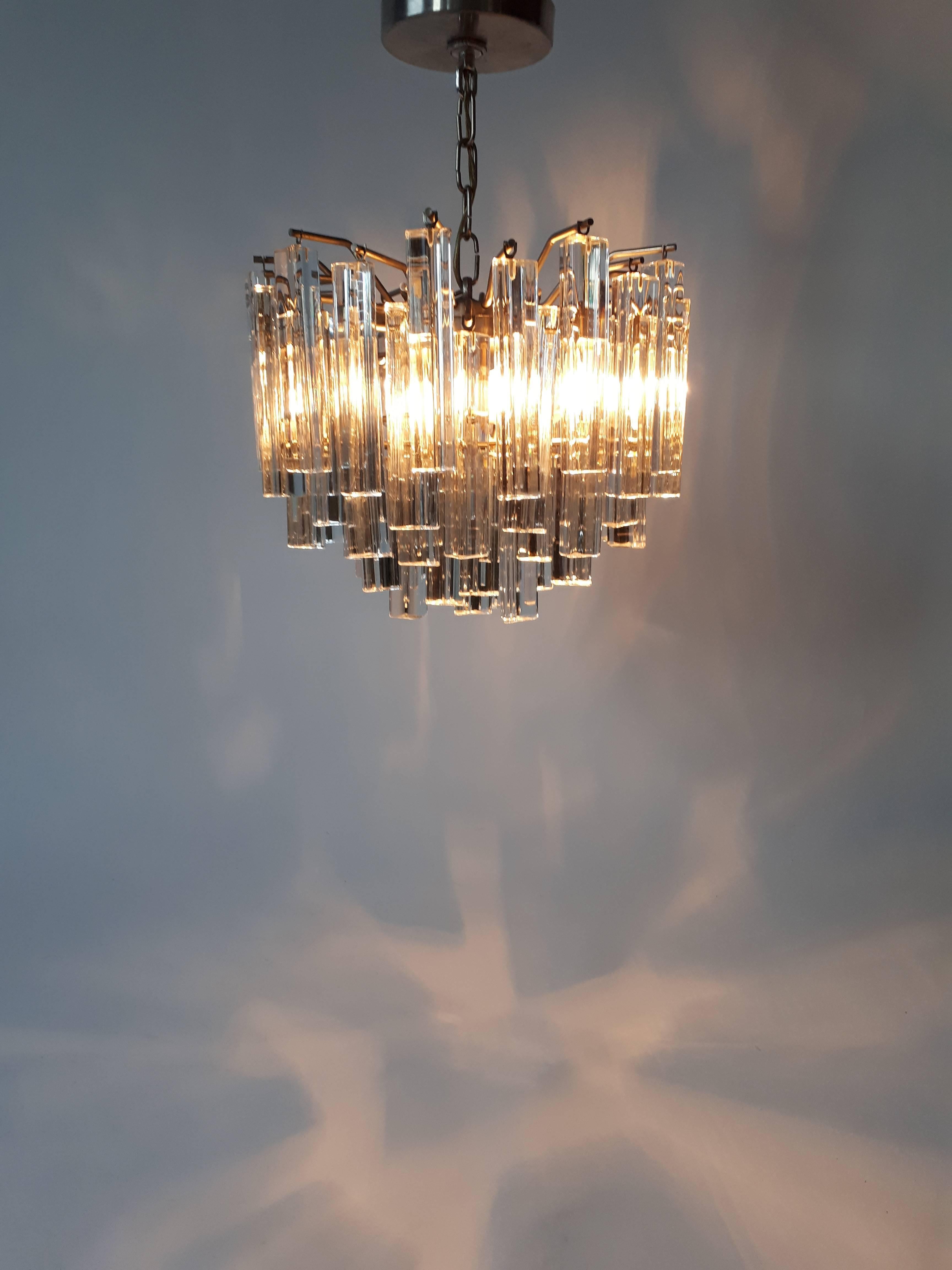 Italian Camer, Venini Solid Glass Chandelier or Pendant, 1960s, Italy For Sale