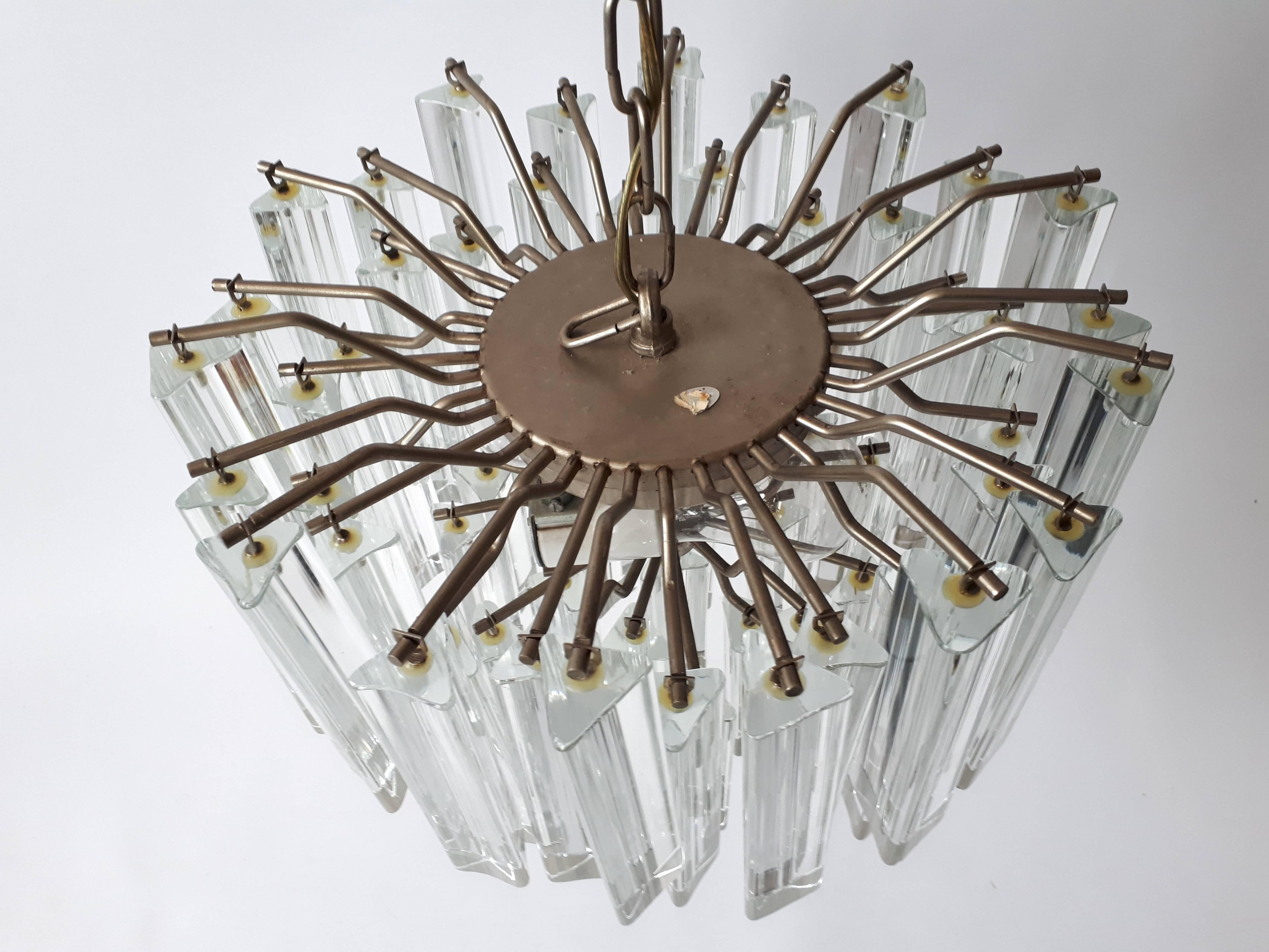 Camer, Venini Solid Glass Chandelier or Pendant, 1960s, Italy For Sale 1