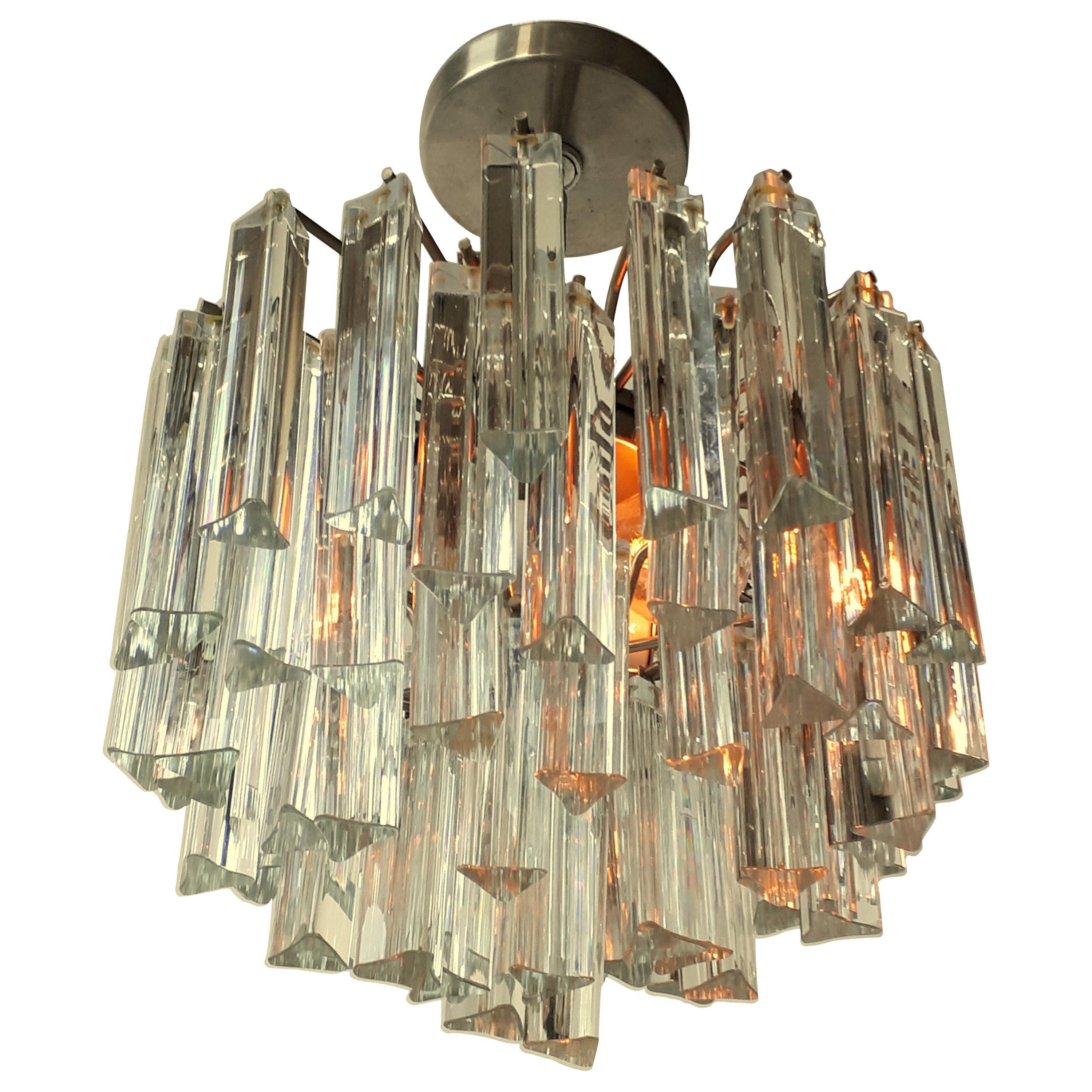 Camer, Venini Solid Glass Chandelier or Pendant, 1960s, Italy For Sale