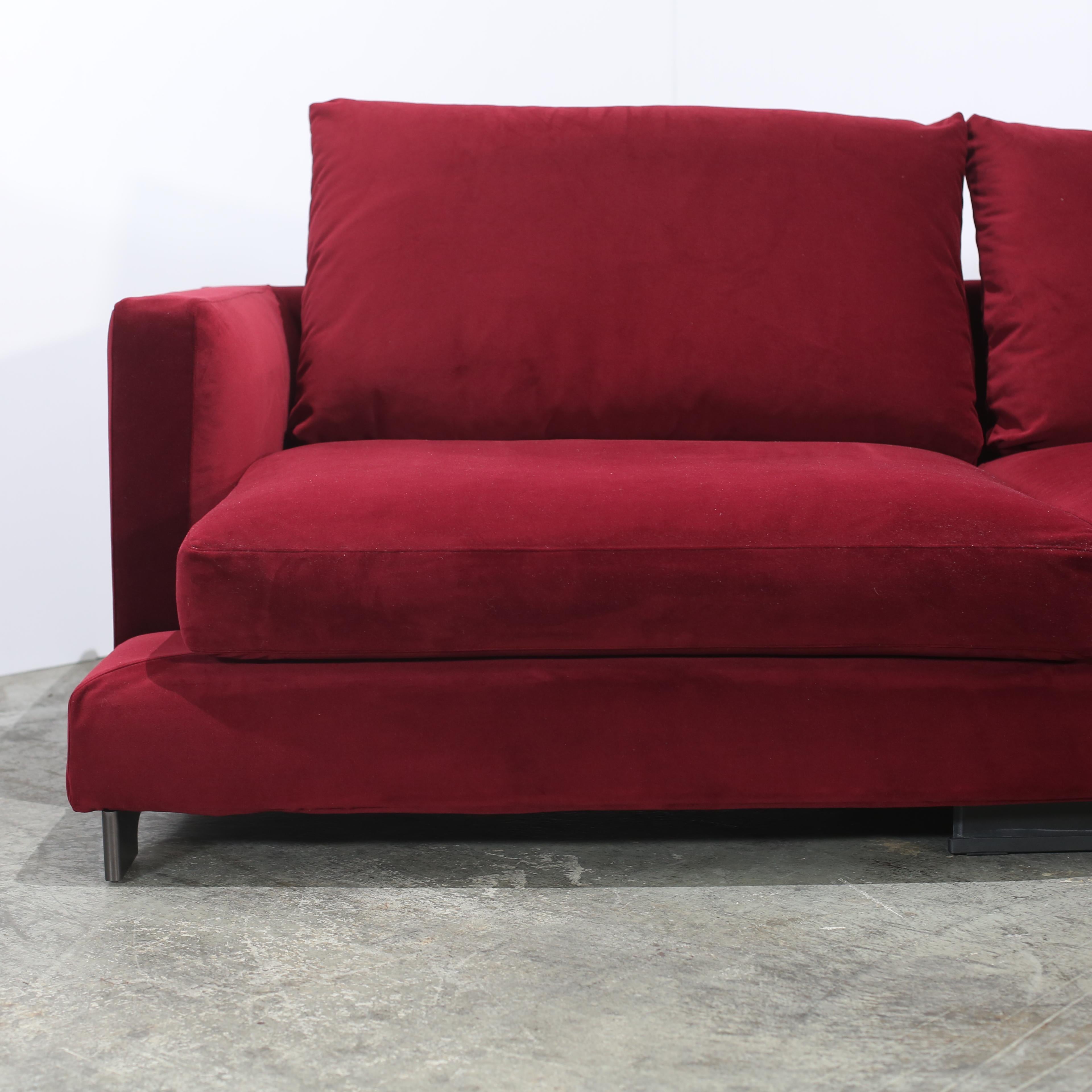 Velours Camerich 3 Seater Lazytime Plus Sofa en vente