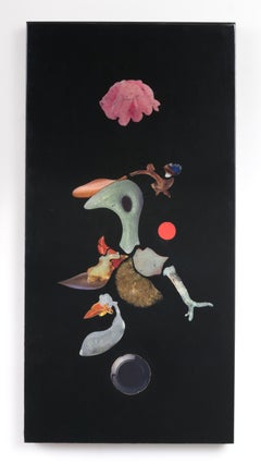 "BECQUEREL" Abstract Mixed media painting 48" x 24" inch by Cameron Michel