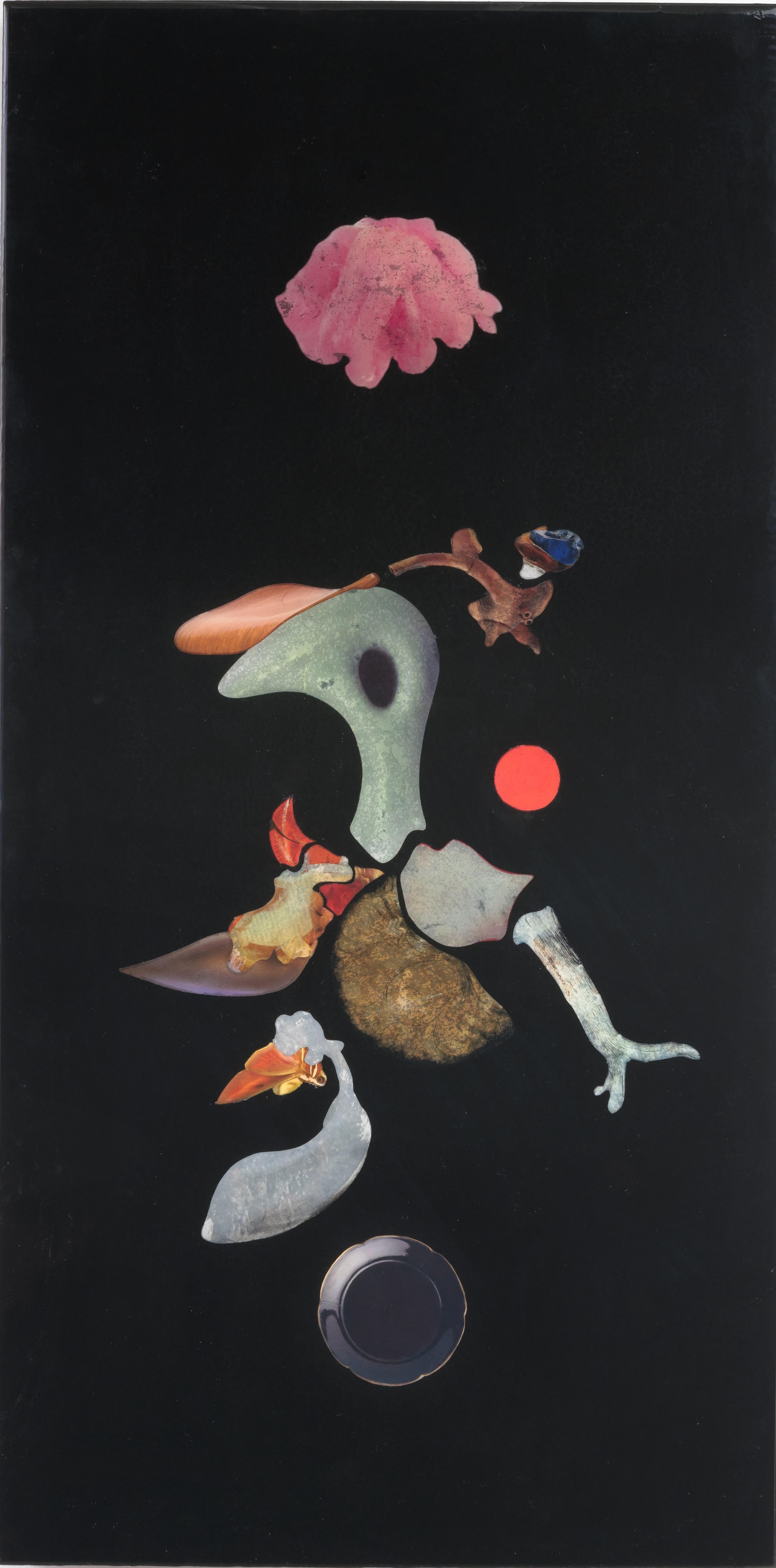 "BECQUEREL" Pintura abstracta en técnica mixta 48" x 24" pulgadas por Cameron Michel