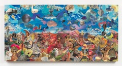 "CALANDRA" Abstract Mixed media painting 48" x 96" inch by Cameron Michel