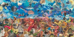"CALANDRA" Quadro astratto a tecnica mista 48" x 96" pollici di Cameron Michel