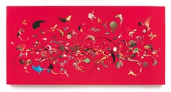 "DEUTERIUM" Abstract Mixed media painting 48" x 96" inch by Cameron Michel