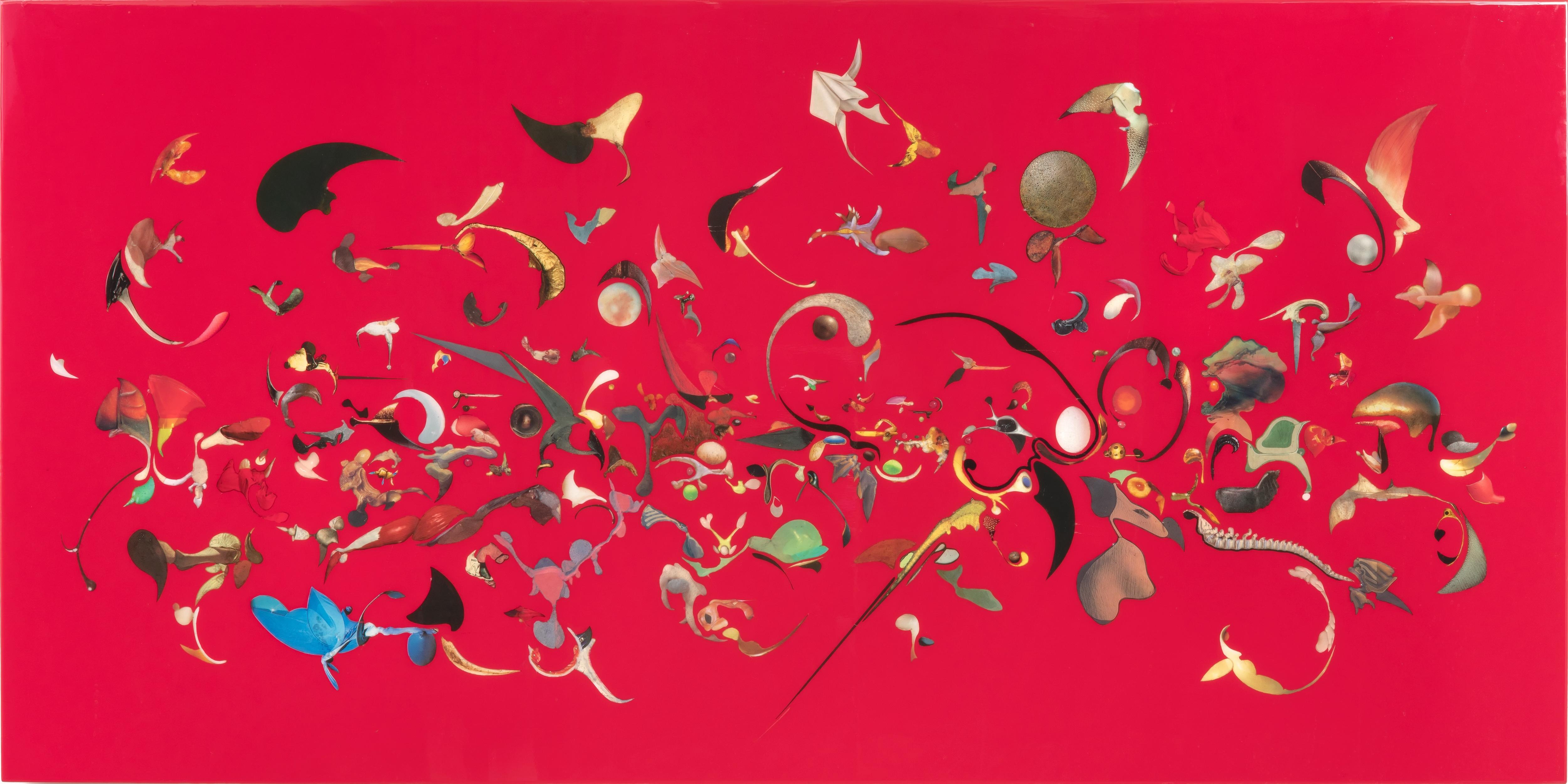 "DEUTERIUM" Quadro astratto a tecnica mista 48" x 96" pollici di Cameron Michel