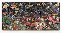 "HARLEM CANDU" Abstract Mixed media painting 48" x 96" inch by Cameron Michel