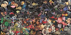 "HARLEM CANDU" Abstract Mixed media painting 48" x 96" inch by Cameron Michel