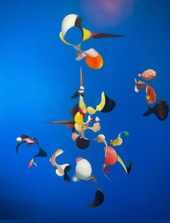 "Prince of Blue" Peinture abstraite 72" x 48" inch by Cameron Michel