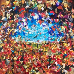 "SYMBIOSIS IN EXOTICA" Pittura astratta da 96" x 96" pollici di Cameron Michel