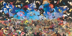 "TRANSURANIC SIEVERT" Abstract Painting 48" x 96" inch by Cameron Michel